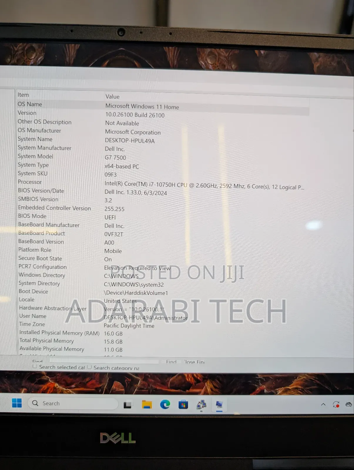 Laptop Dell G7 15 7590 16GB Intel Core I7 SSD 1T