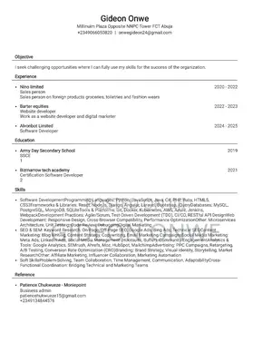 Computing IT CV