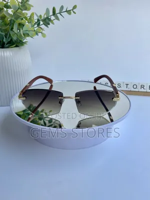 Cartier Style Rimless Sunglass - Brown