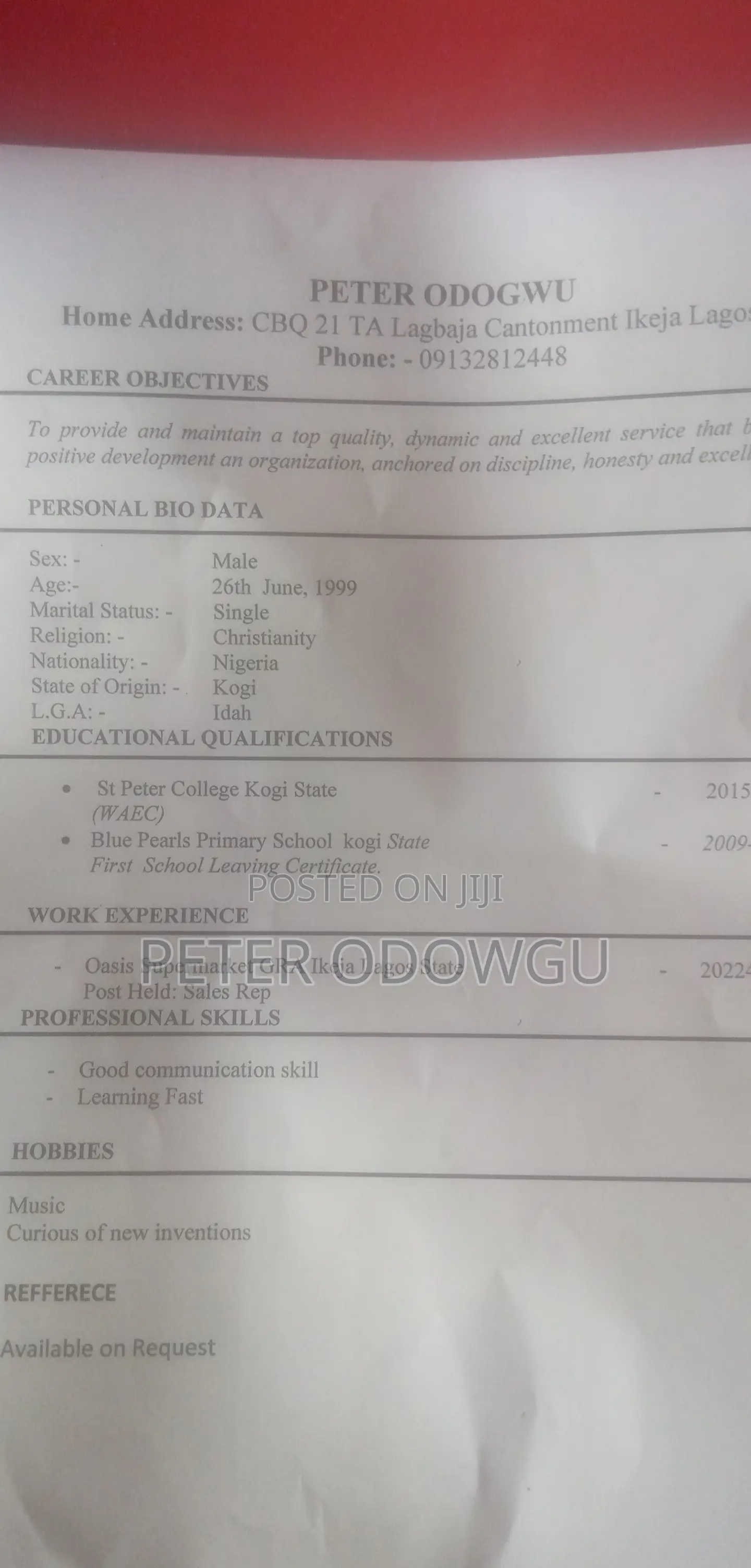 Housekeeping & Cleaning CV