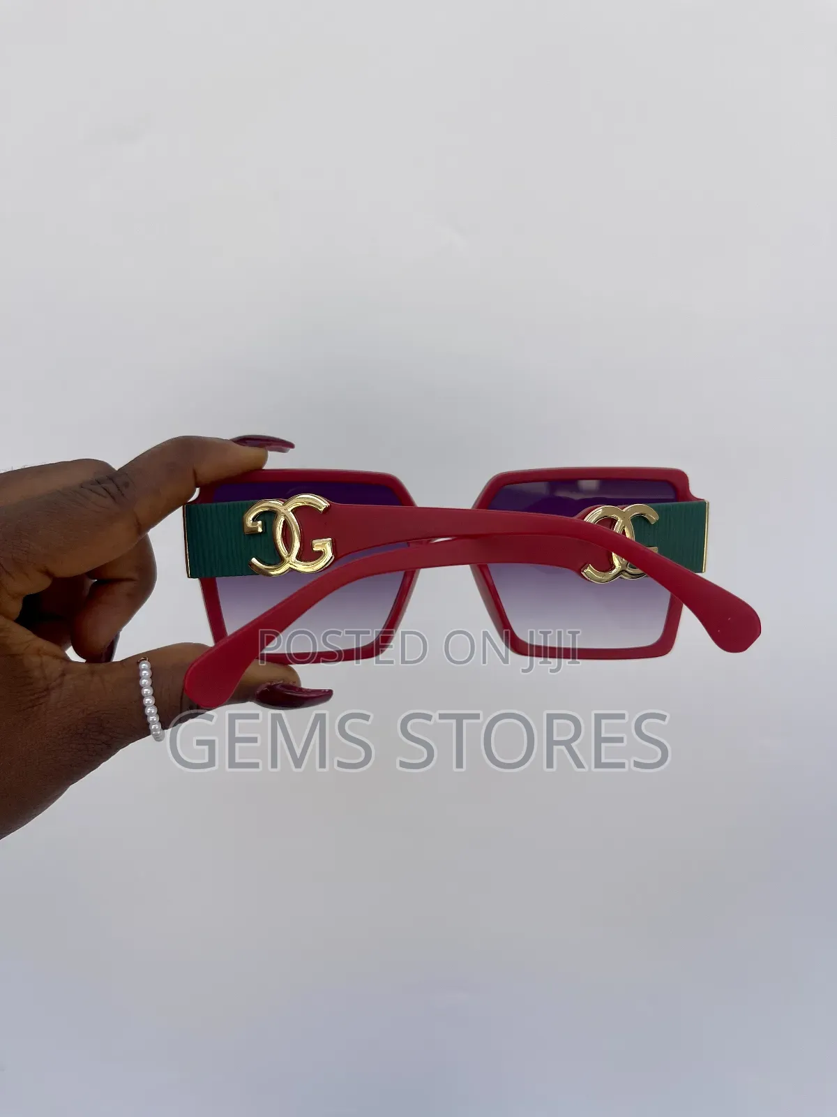 Chunky Square Gradient Red Sunglasses