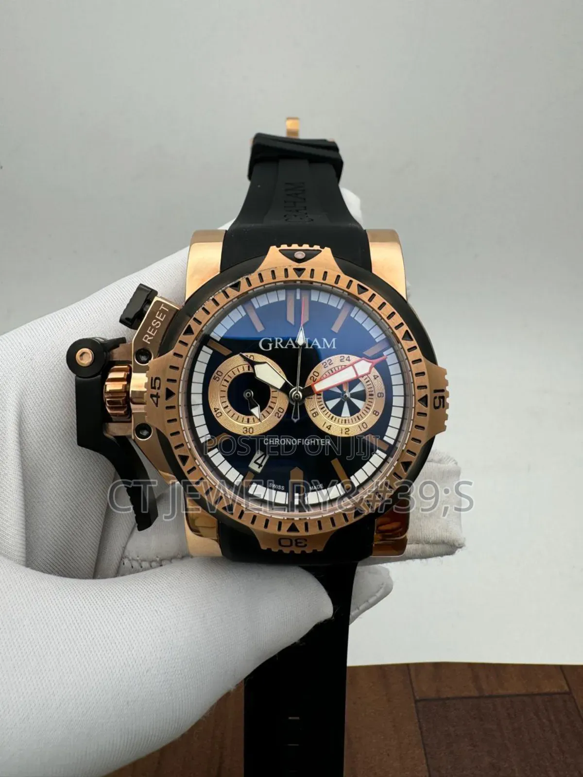 Graham Chronofighter, Left-side Trigger For The Chronograph Function.