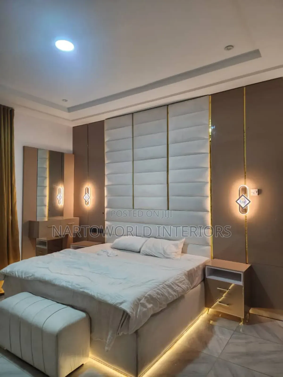 Soft-Luxe Wall-Wall Padded Bedframe