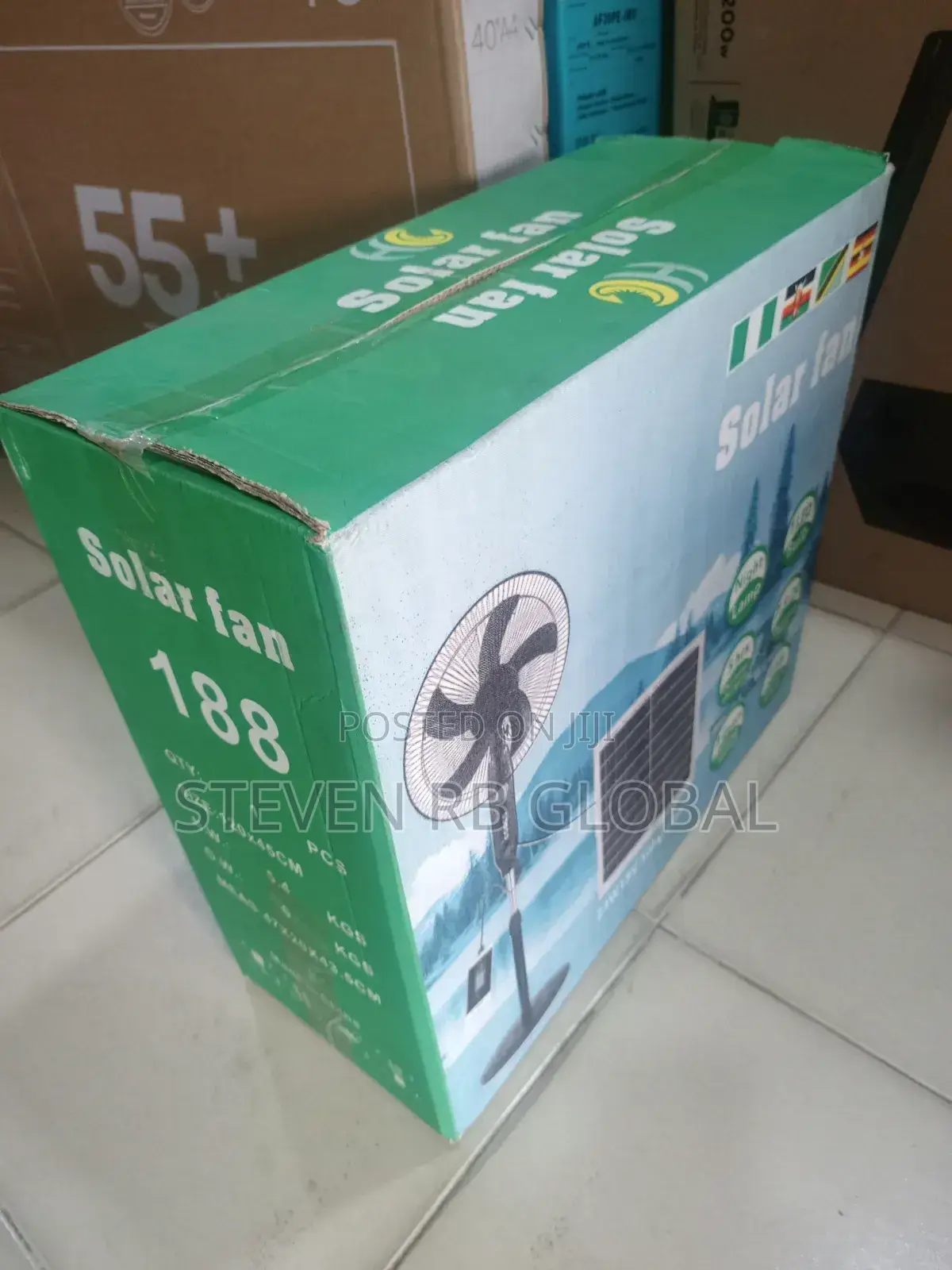 16-Inch Rechargeable Solar Fan + Solar Panel (Top-188)