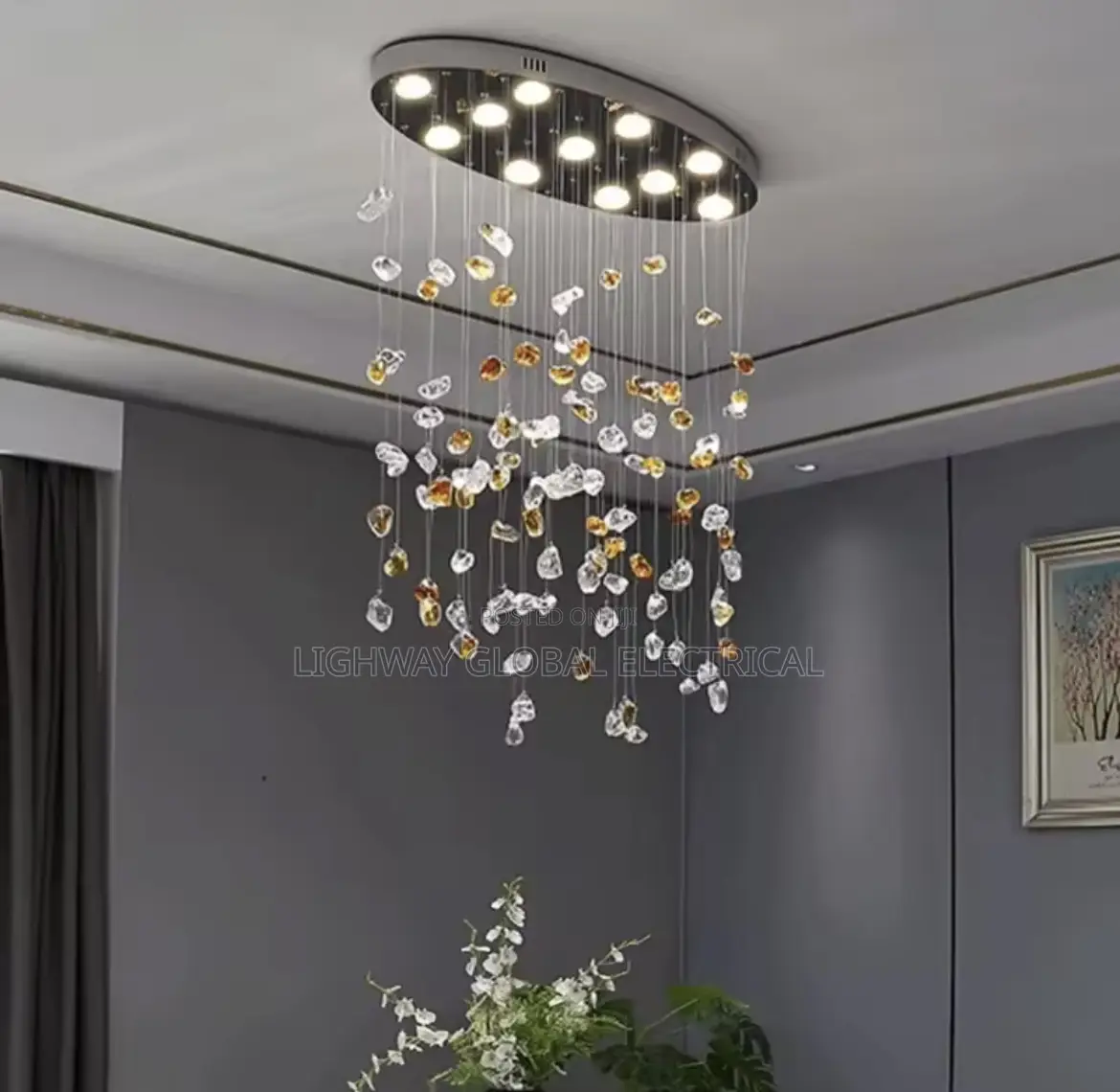 Modern Led Stone Crystal Led Chanderlier