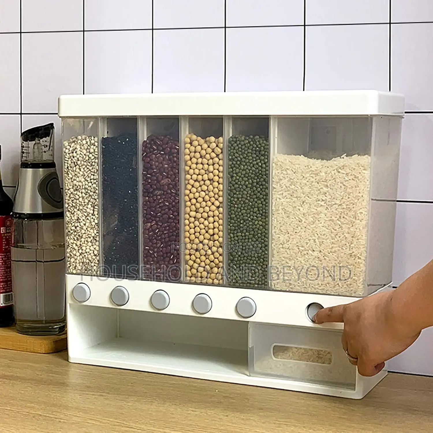 Six Section Dry Food Cereal Dispenser