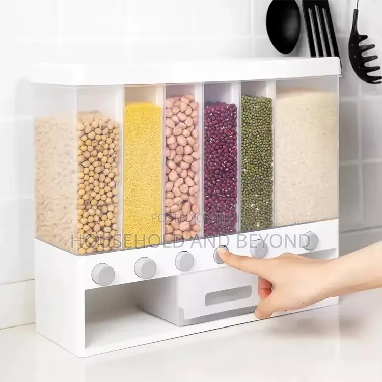 Six Section Dry Food Cereal Dispenser