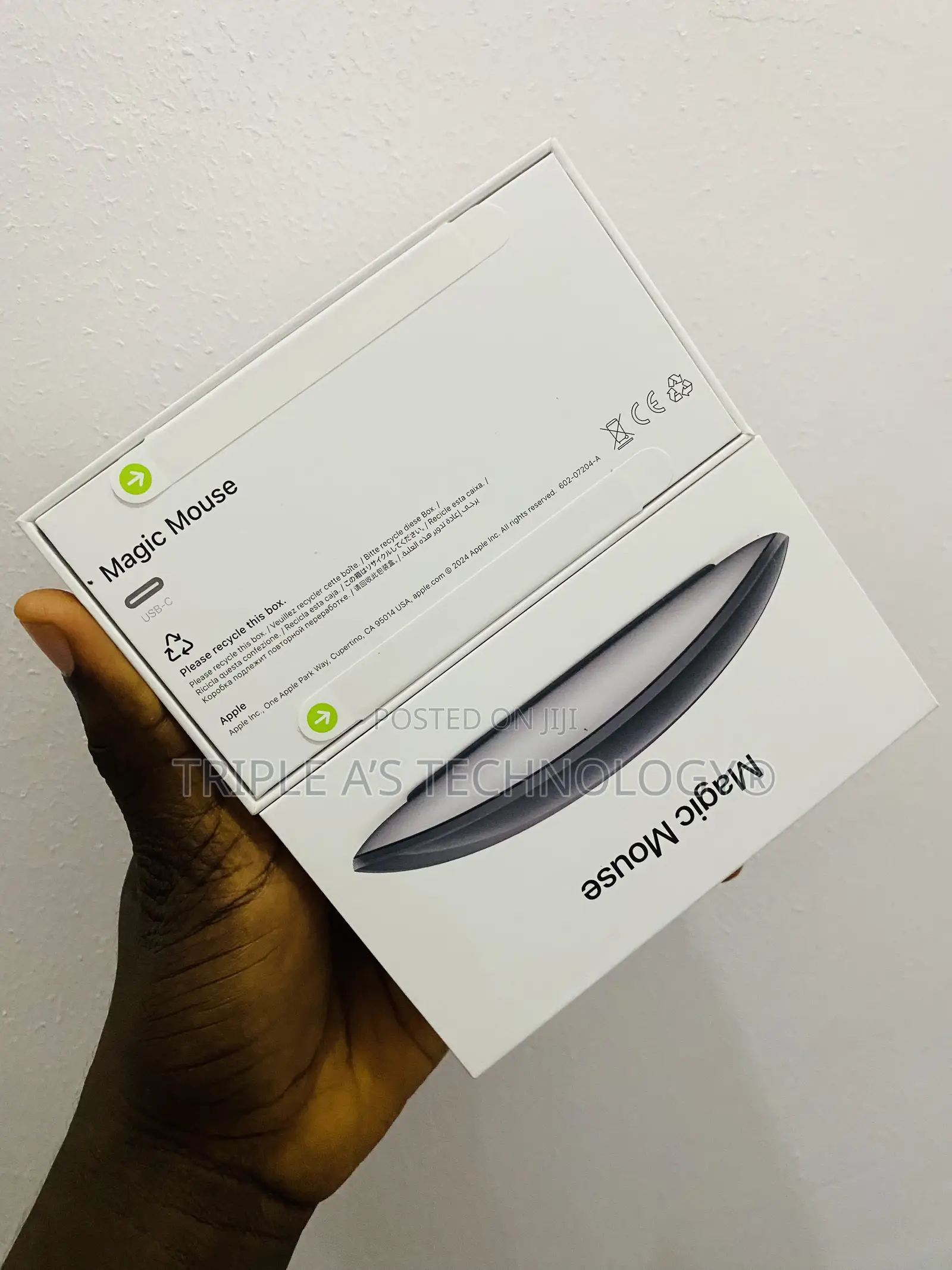 Authentic Apple Magic Mouse 3, Multi-Touch Surface Black Color (Usb-C)