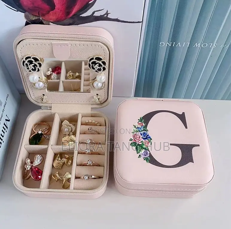 Mini Jewelry Organizer Storage Box With Mirror