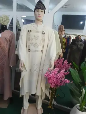 Milk Colors Agbada for Sale