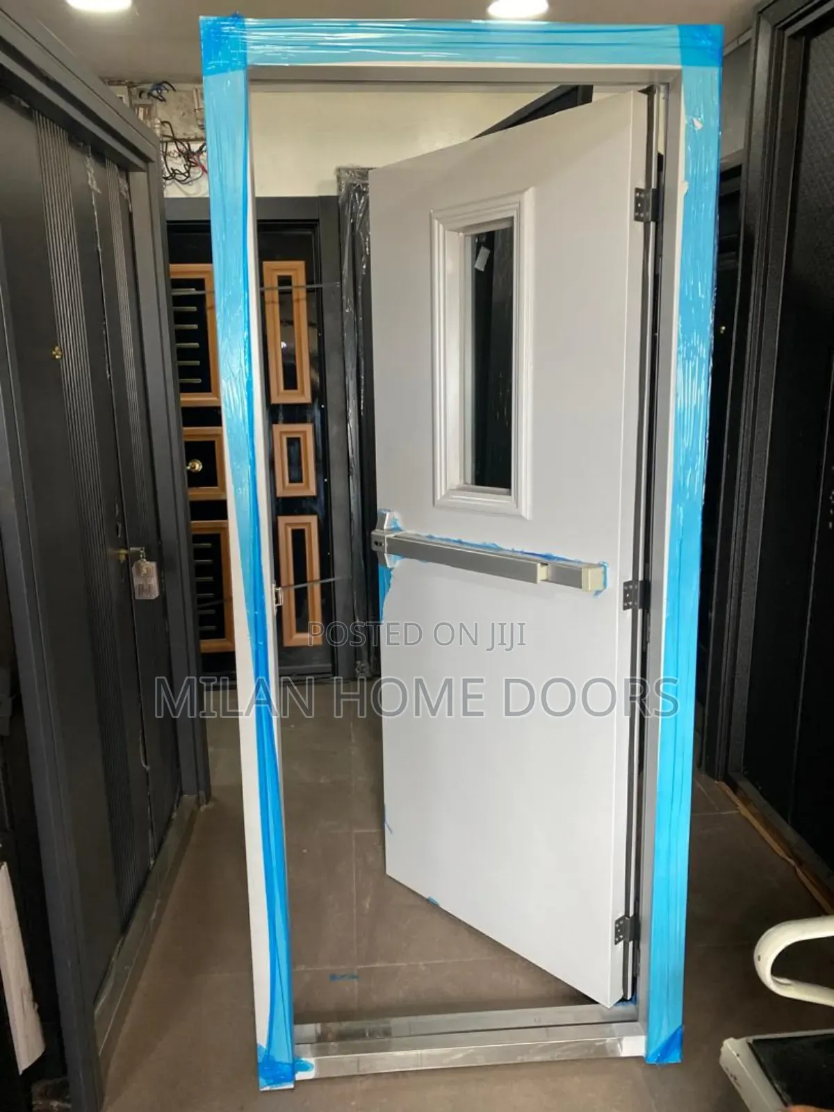 2.1m by 900m Emergency Fire Exit Security Door With Glass