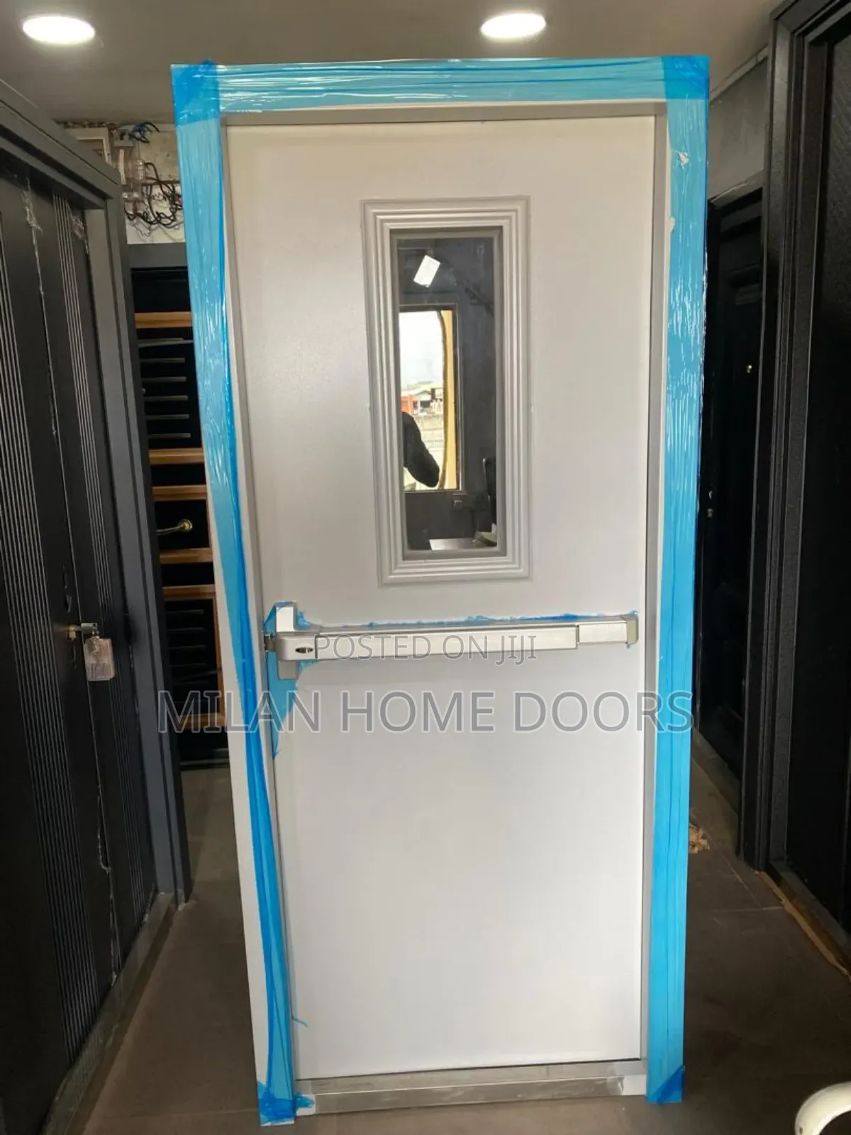 2.1m by 900m Emergency Fire Exit Security Door With Glass