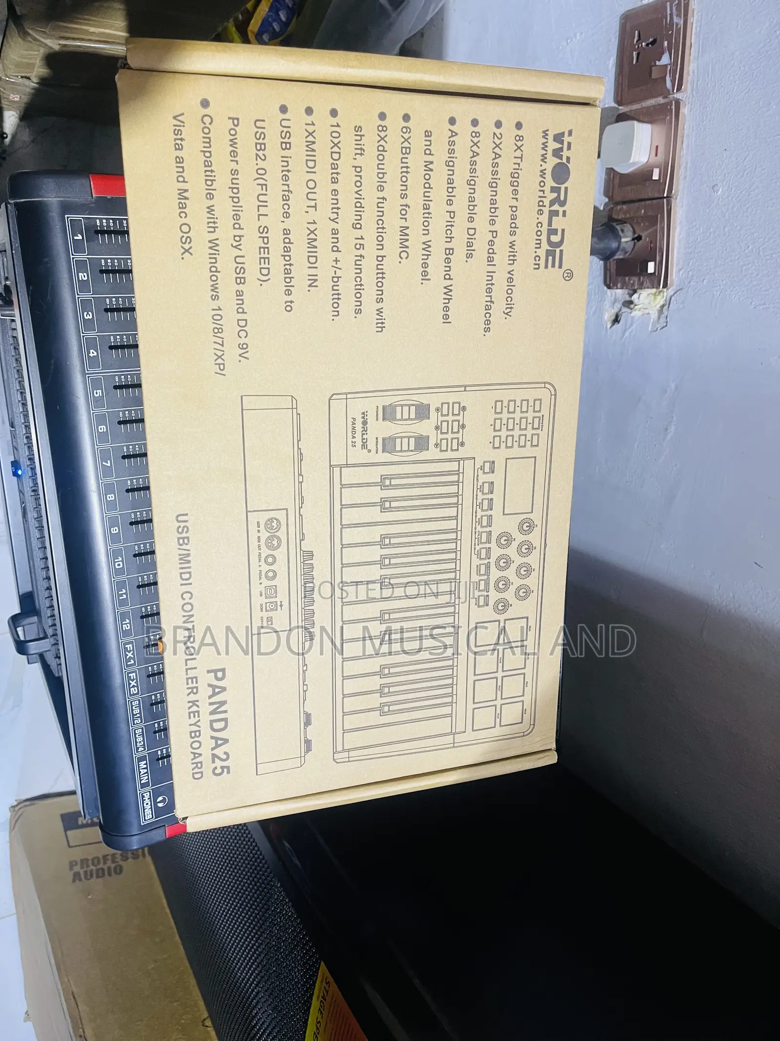 25 Keys Worlde Usb/Midi Controller Keyboard