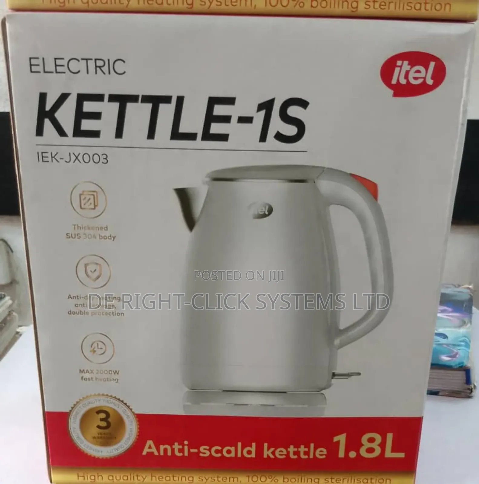 Itel Kettle 1s 1.8l High Temperature Controller 100% True Boiling