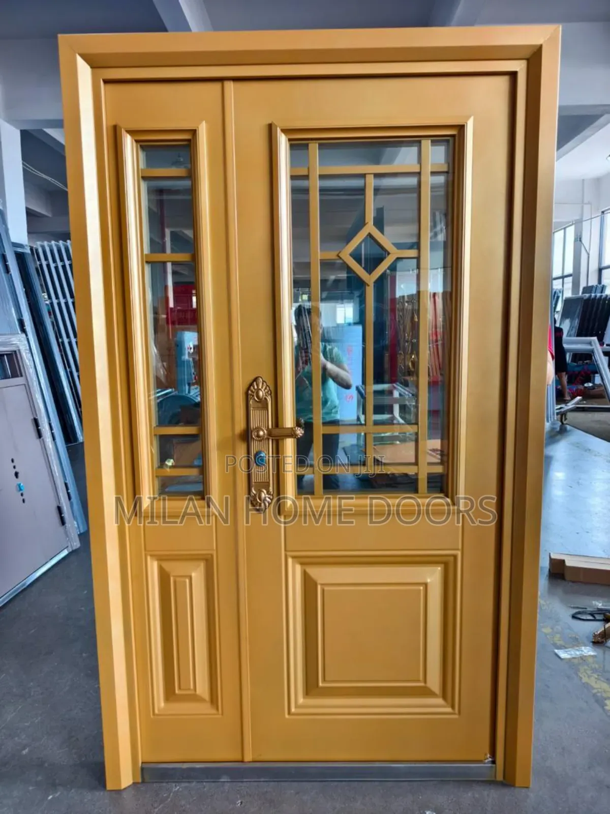 4ft Gold Glass Security Door