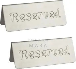 Stainless Steel Table Top Reserved Sign