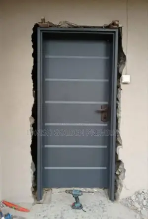 Gray Zebra Israeli Steel Security Door 3ft