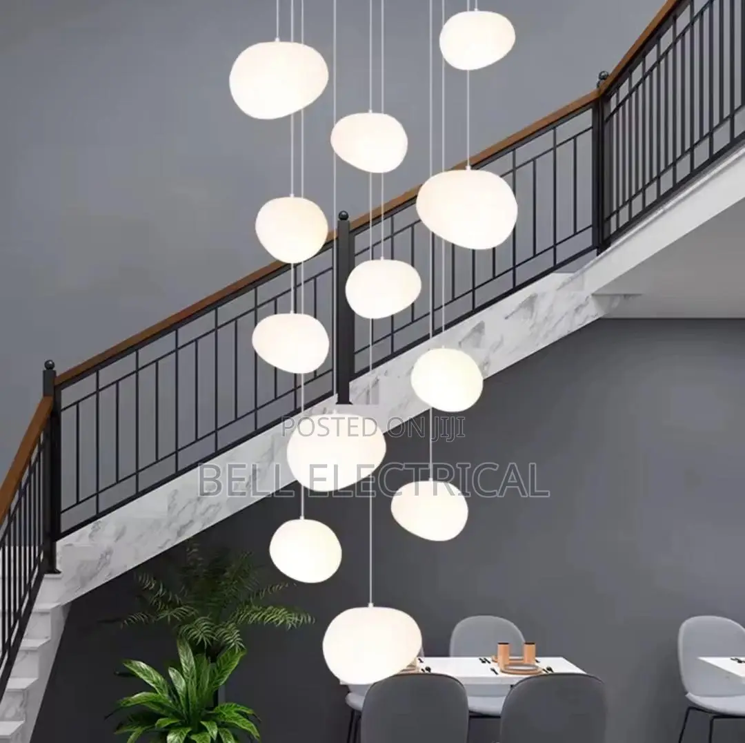 Stairs Long Chandelier Duplex Floor