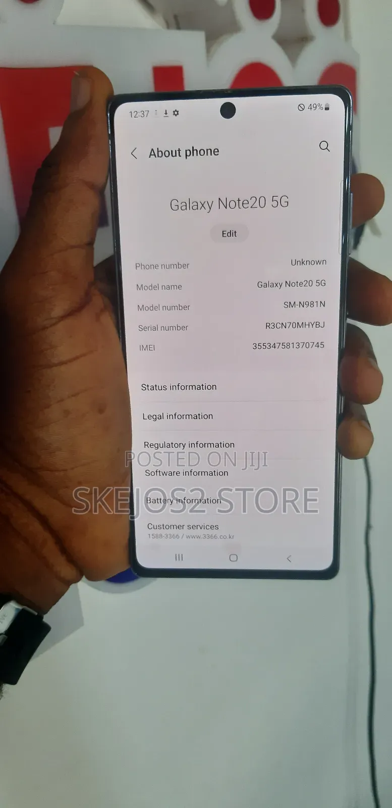 Samsung Galaxy Note 20 5G 256 GB Gray