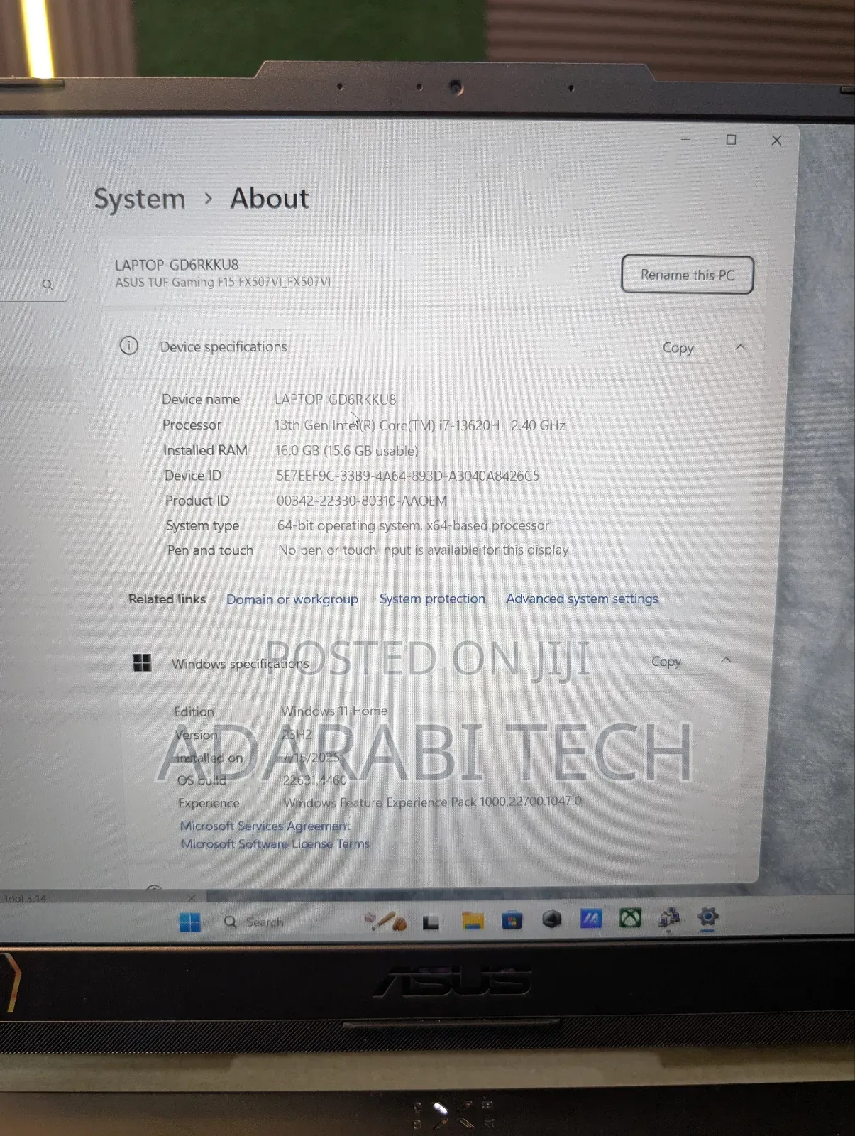 Laptop Asus TUF Dash F15 16GB Intel Core I7 SSD 1T