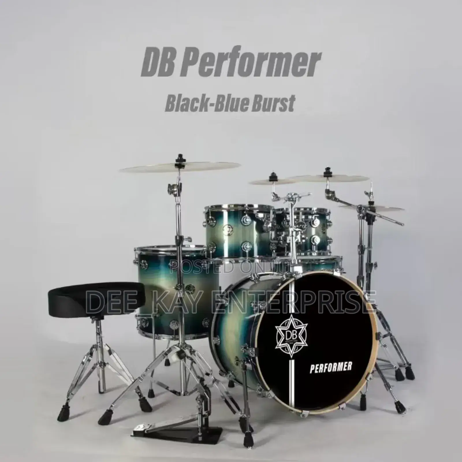 Original Db Performer Black Blue Burst 5 Set Drum