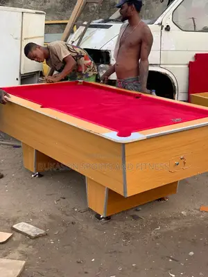 Unusual Red Felt Local Snooker Board With Accessories
