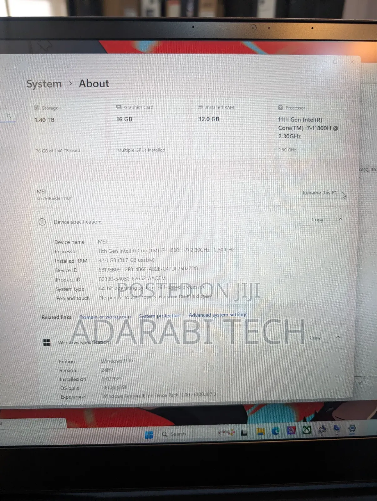 Laptop MSI Raider GE76 12UGS 32GB Intel Core I7 SSD 1.5T