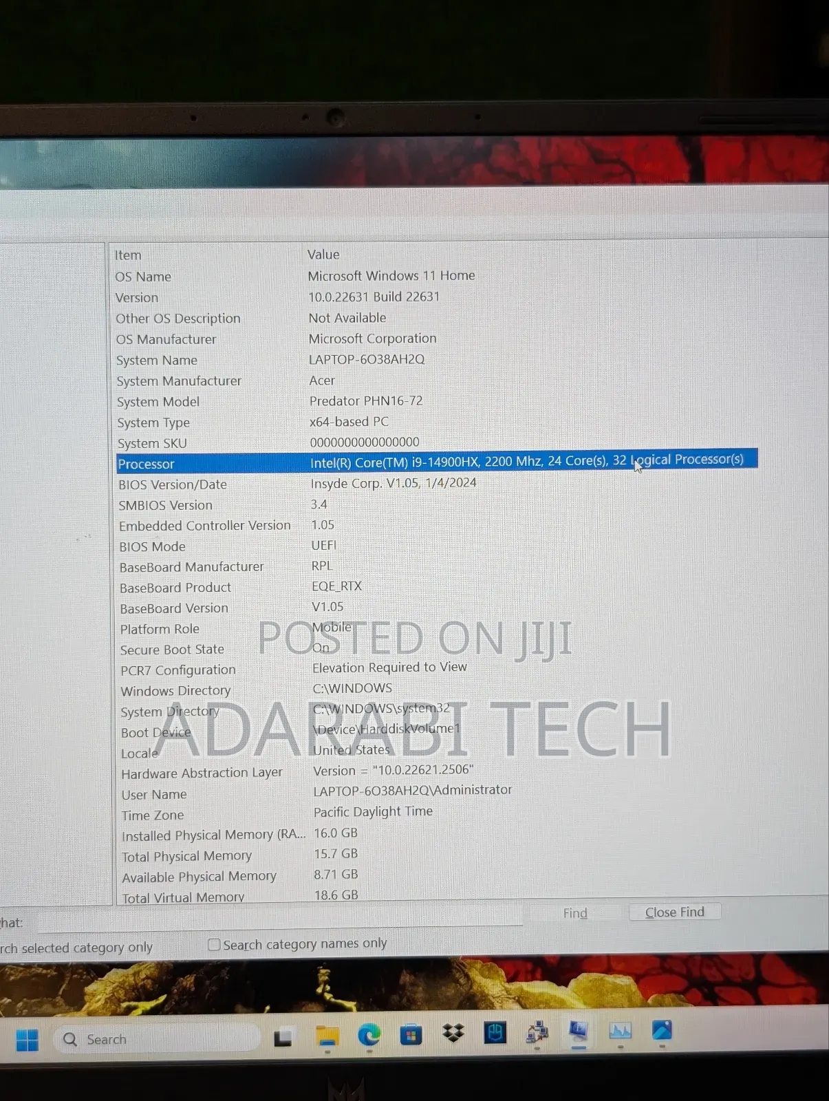 Laptop Acer Predator Helios Neo 16 16GB Intel Core I9 SSD 1T