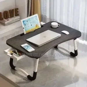 Foldable Laptop Table With Drawer and Cup Holder