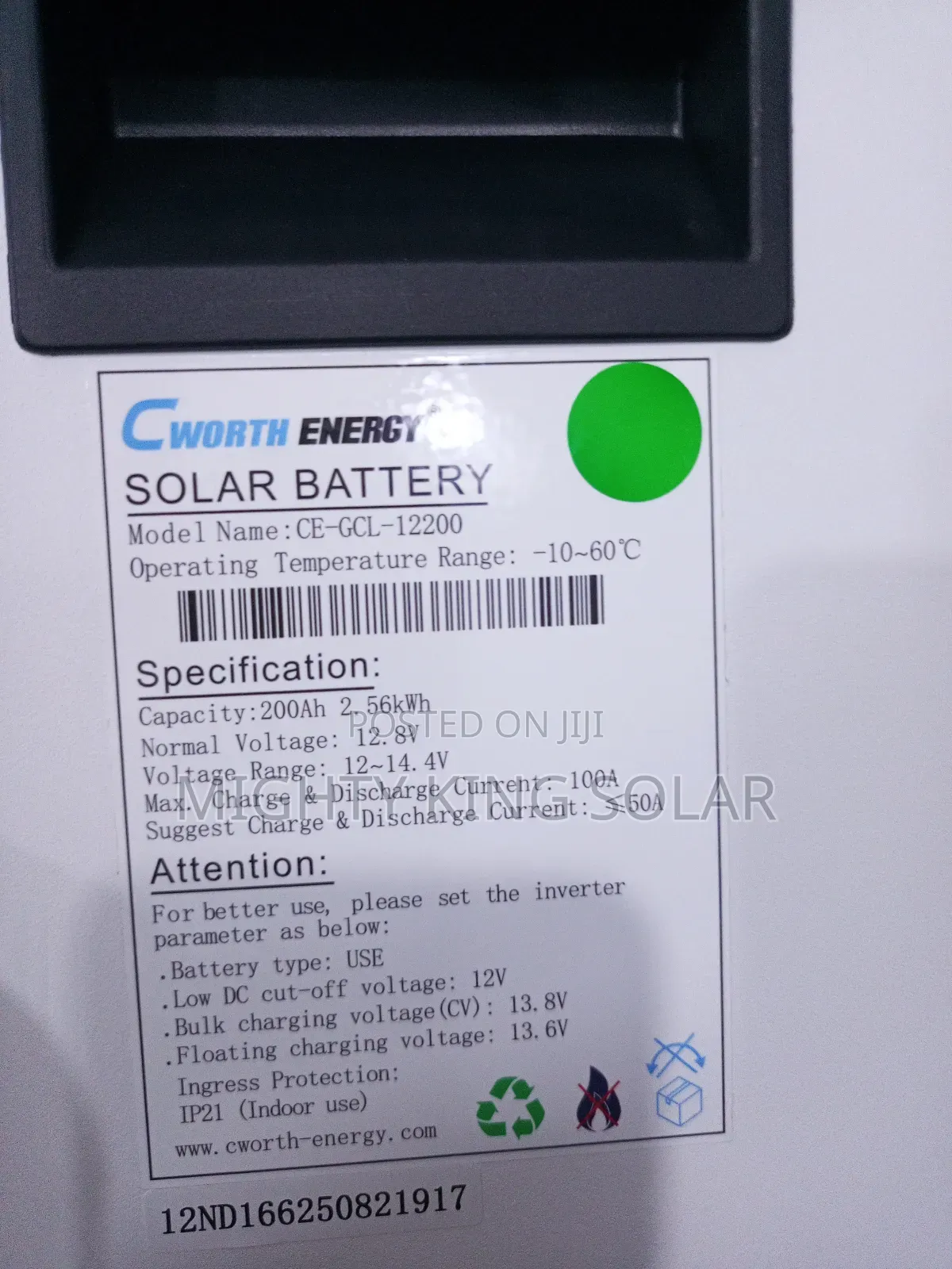 2560kwh Cworth Energy Lithium Iron Battery