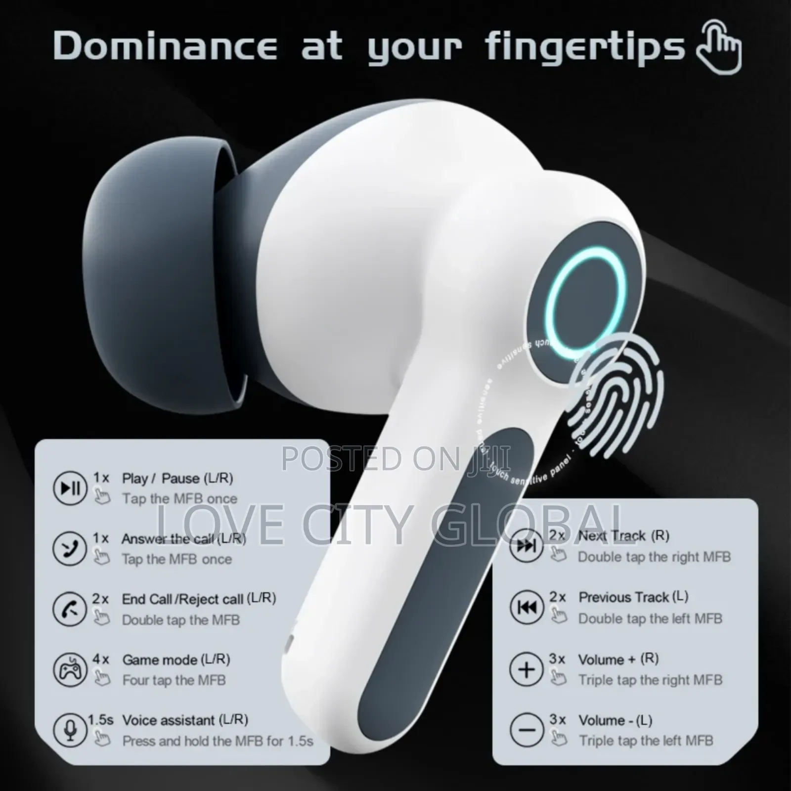 G07 TWS Gaming Earbuds –Anc Enc, Dual Pairing Led Display V5.4 4 Mic