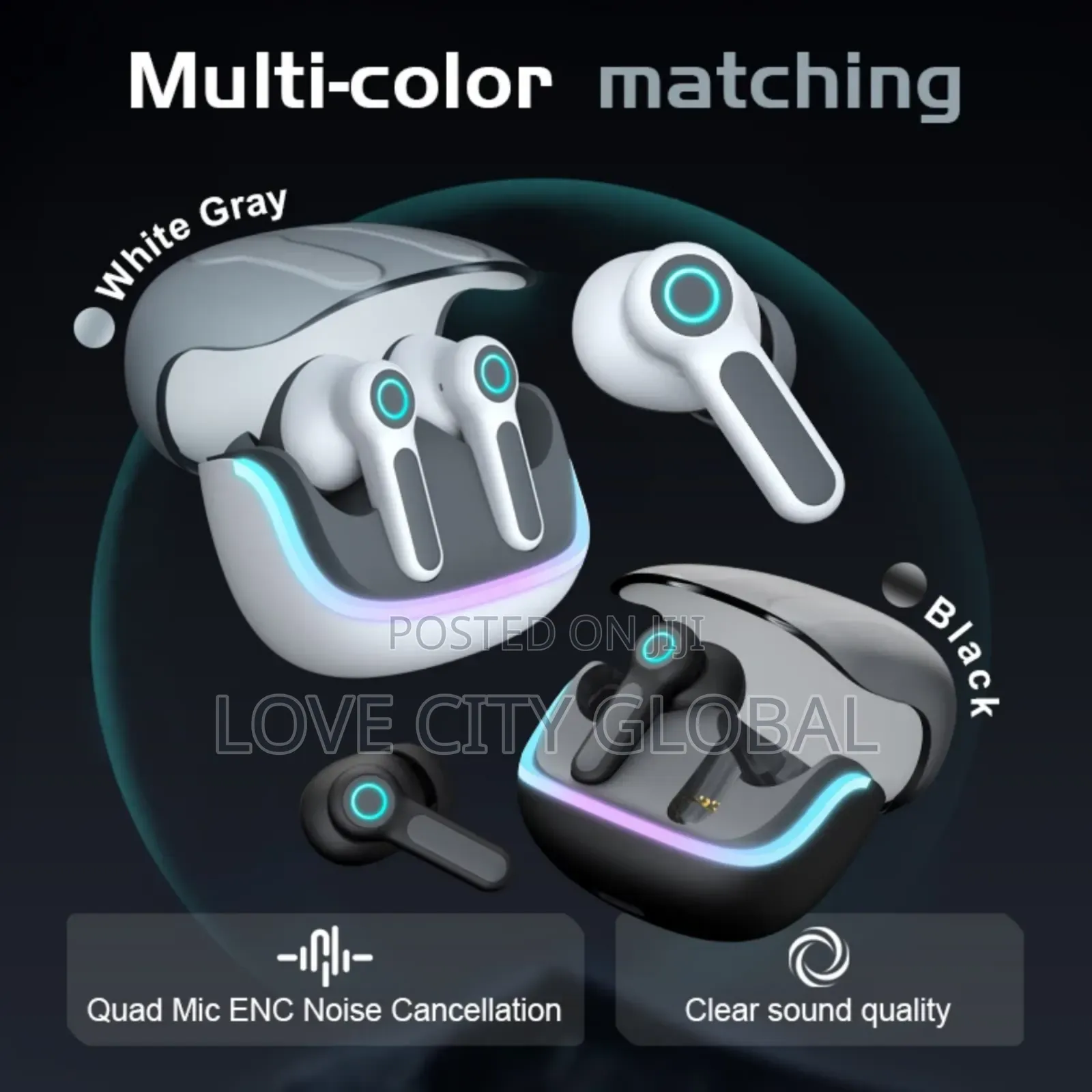 G07 TWS Gaming Earbuds –Anc Enc, Dual Pairing Led Display V5.4 4 Mic