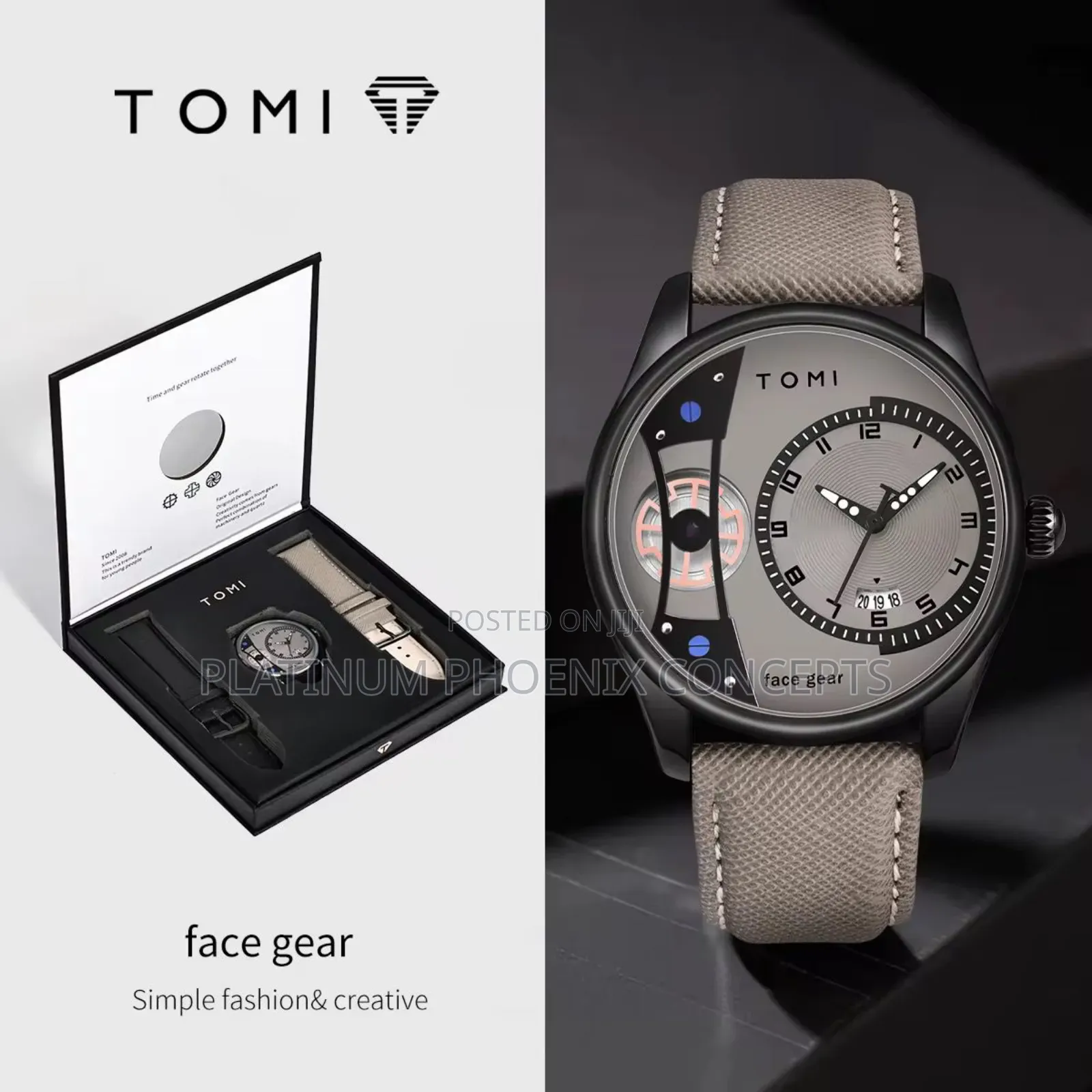 Tomi Watch Fully Boxed With 2 Straps