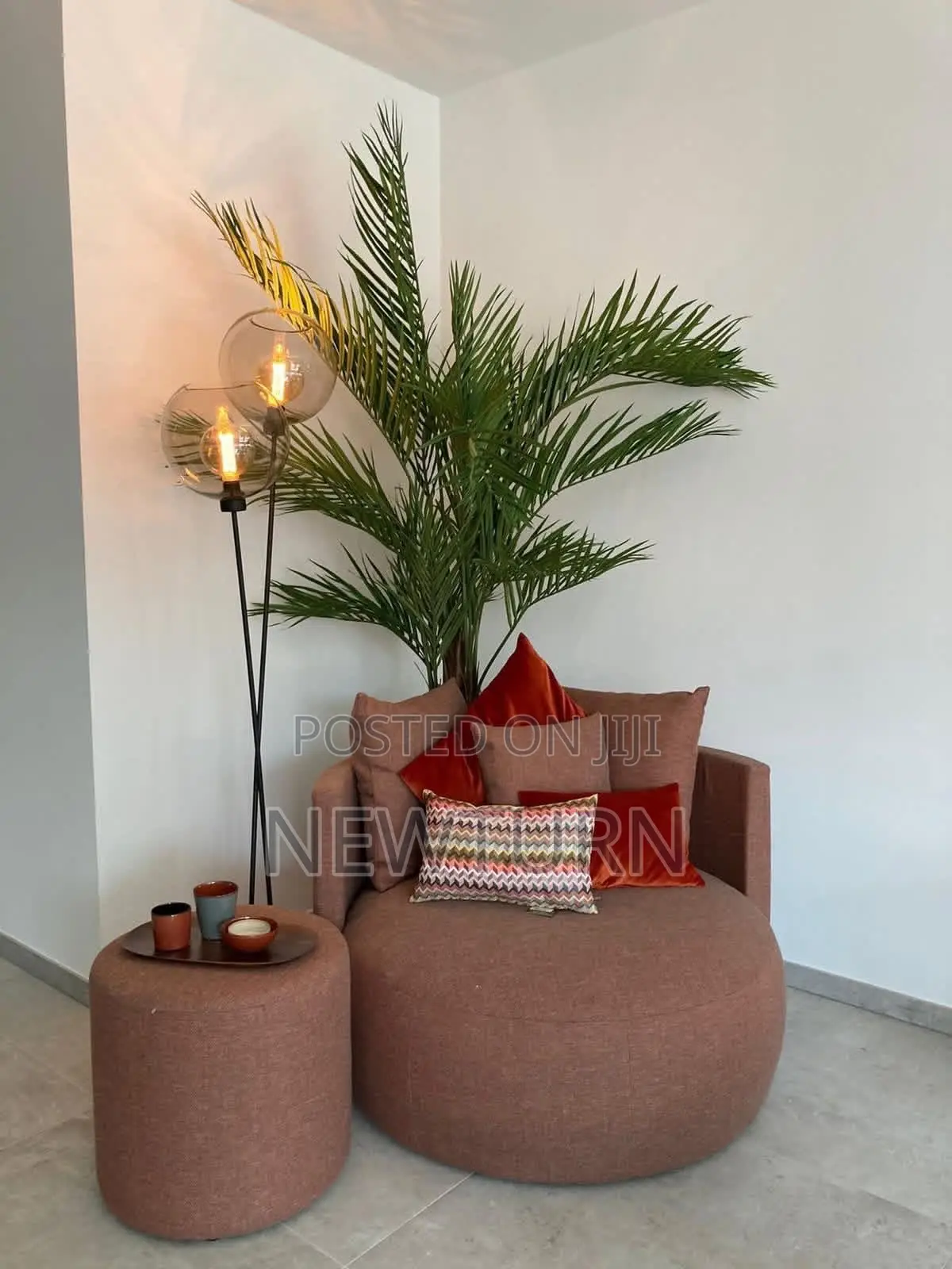 Luxury Single Couch With Stool.