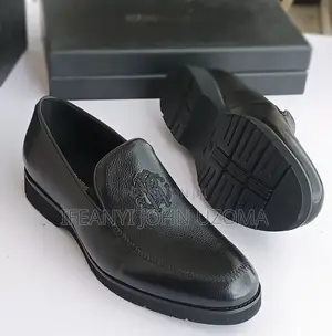 Coffee Brown and Black Leather Shoe