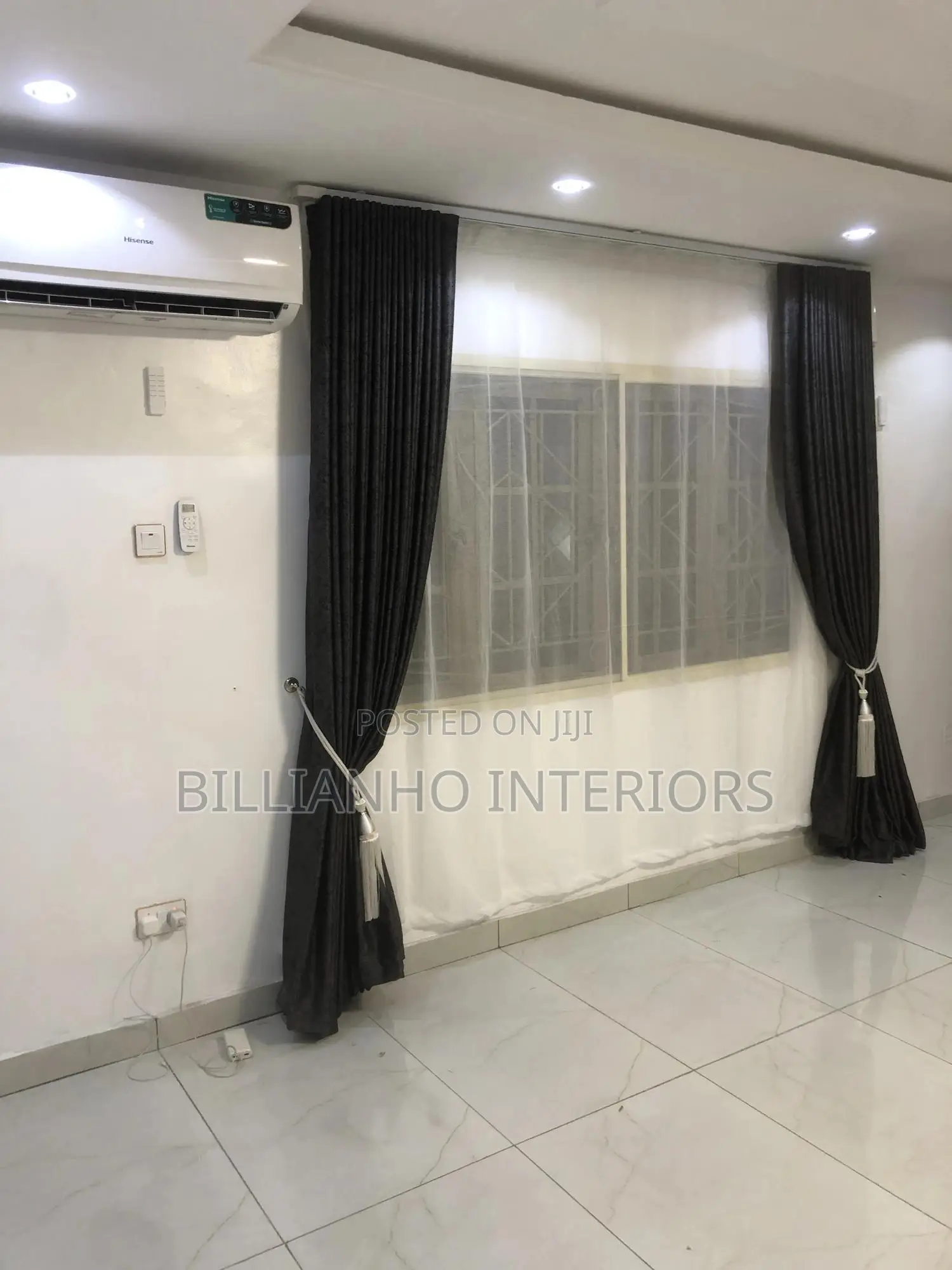 Automated Dark Gray Curtains
