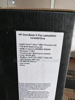 New Laptop HP OmniBook X Flip 14" 16GB Intel Core Ultra 7 SSD 1T