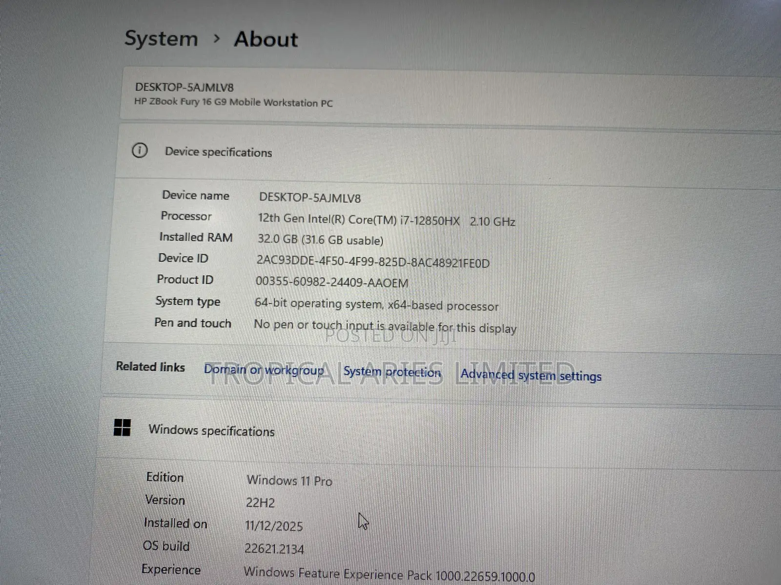 Laptop HP ZBook Fury 16 G9 32GB Intel Core I7 SSD 1T