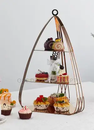 3tier Triangle Stainless Ceramic Food Stand
