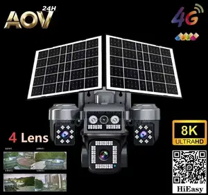 4g Solar Security Camera – 4 Lens, 360° View, Night Vision.