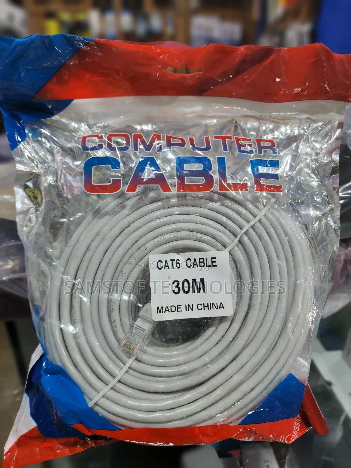 30m Cat6e White Molded Rj45 ~ Cat 7e Patch Cable