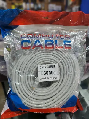 30m Cat6e White Molded Rj45 ~ Cat 7e Patch Cable