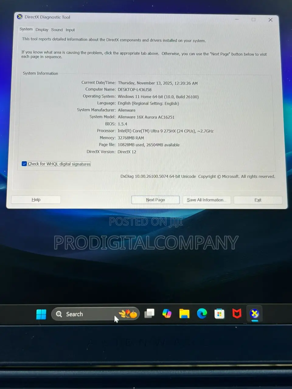 Laptop Dell Alienware 16X Aurora 32GB Intel Core Ultra 9 SSD 2T