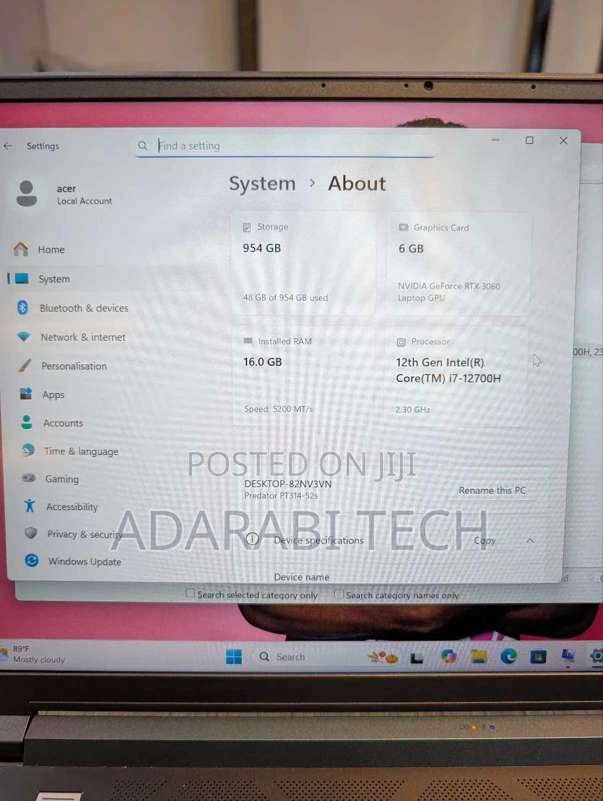 Laptop Acer Predator Triton 300 16GB Intel Core I7 SSD 1T