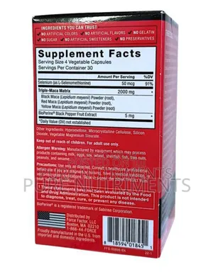 Force Factor Maca Max 2000mg 120 Caps Maximise Sex Drive Libido