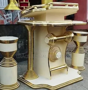 Large Church Pulpit and Vases