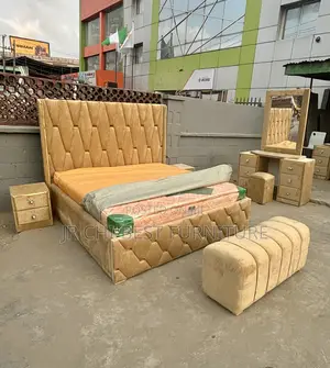 Full Set of Upholstery 6 by 6 Wooden HDF Bedframe of Supreme Quality