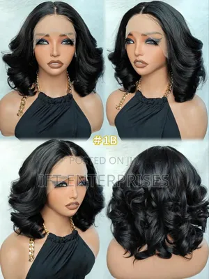 Bouncy Wavy Human Hair Wig 12 Inches