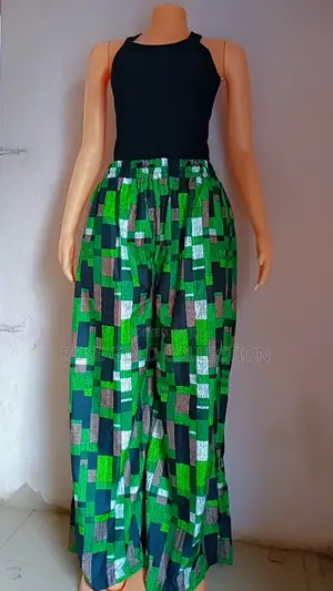 Trendy Ankara Print, Elastic Waist Palazzo Trousers