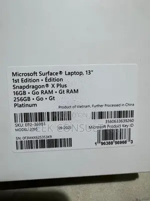 New Laptop Microsoft 16GB Qualcomm Snapdragon X Plus SSD 256GB